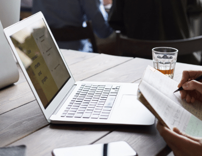 Photo of laptop on table