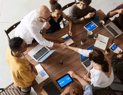 Group sitting around a table